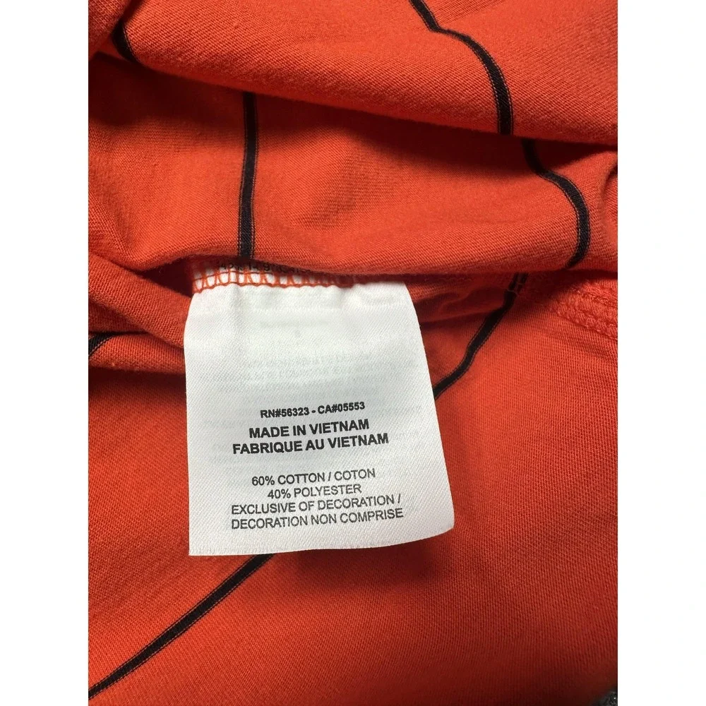 Nike‎ Polo Shirt Mens Small Orange Black Striped Dri-Fit Golf Performance